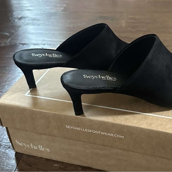 SEYCHELLES-Obsession Mule-black suede-7.5-brand new - Picture 7 of 11